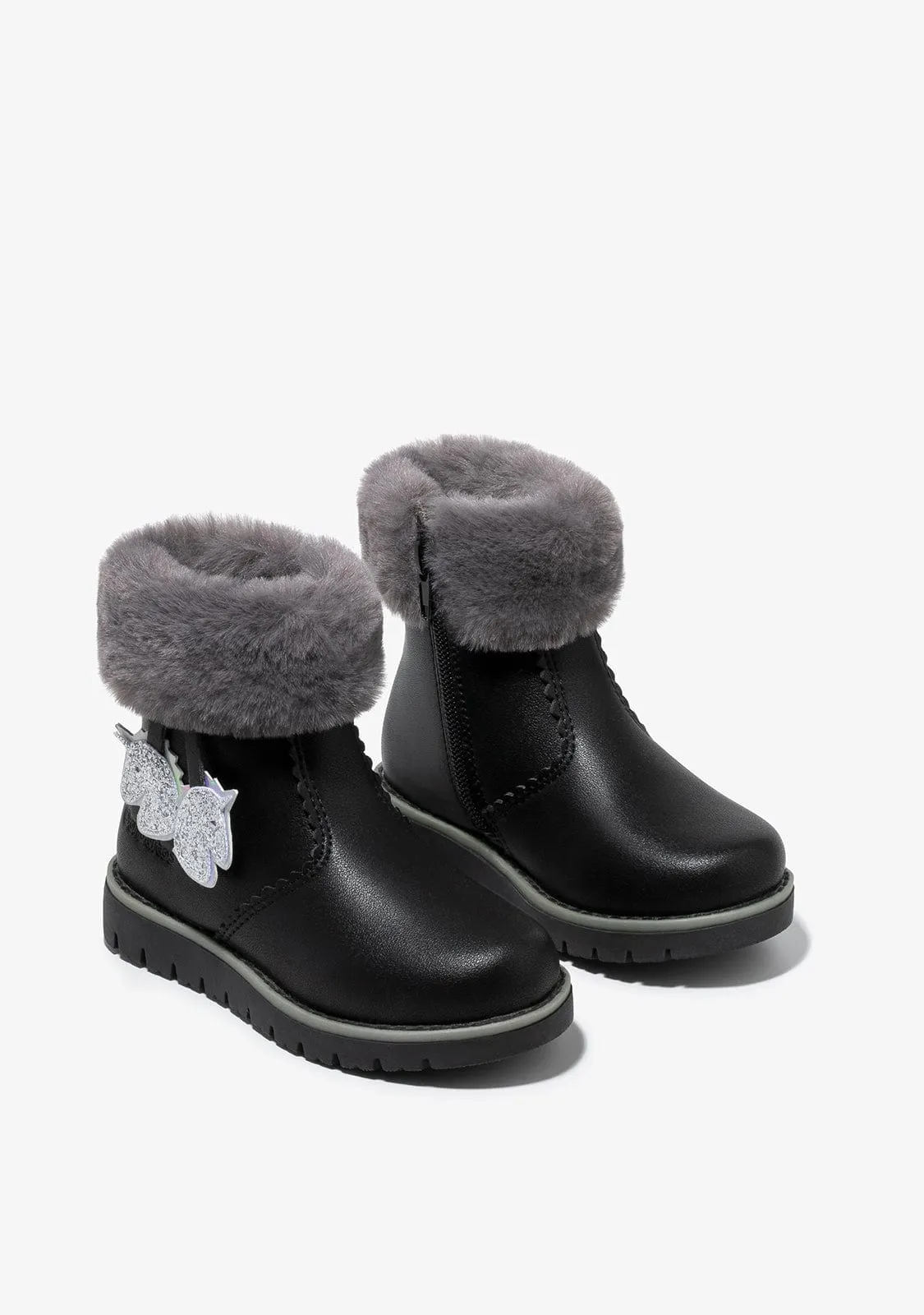 Girl's Black Unicorn Boots