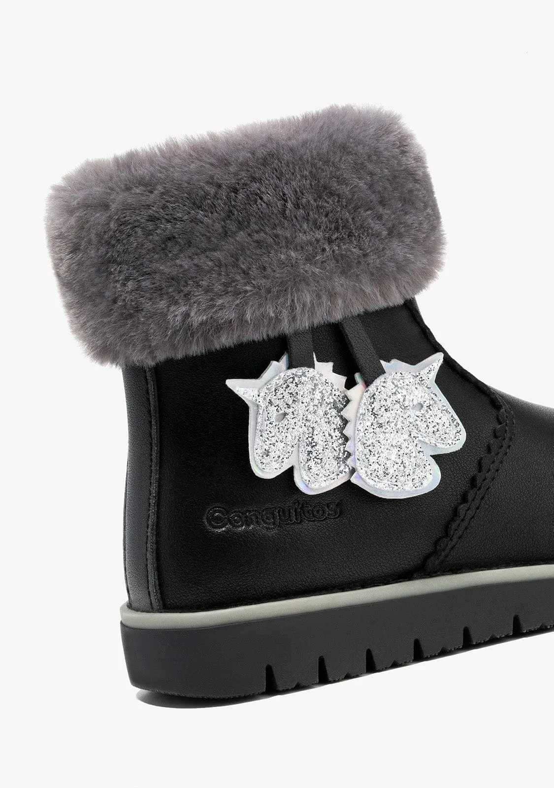 Girl's Black Unicorn Boots