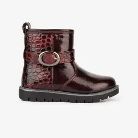 Girl's Bourdeaux Coco Patent Leather Boots