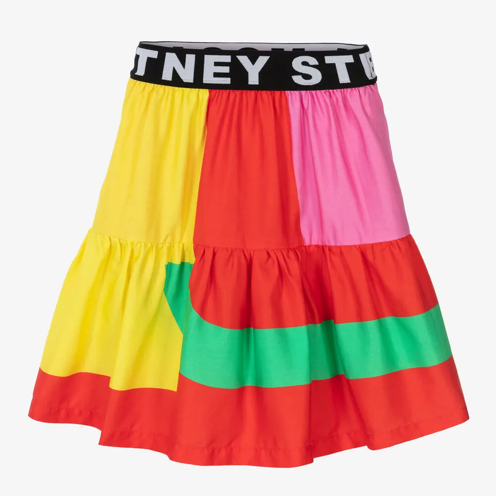 Girls Colourblock Logo Skirt