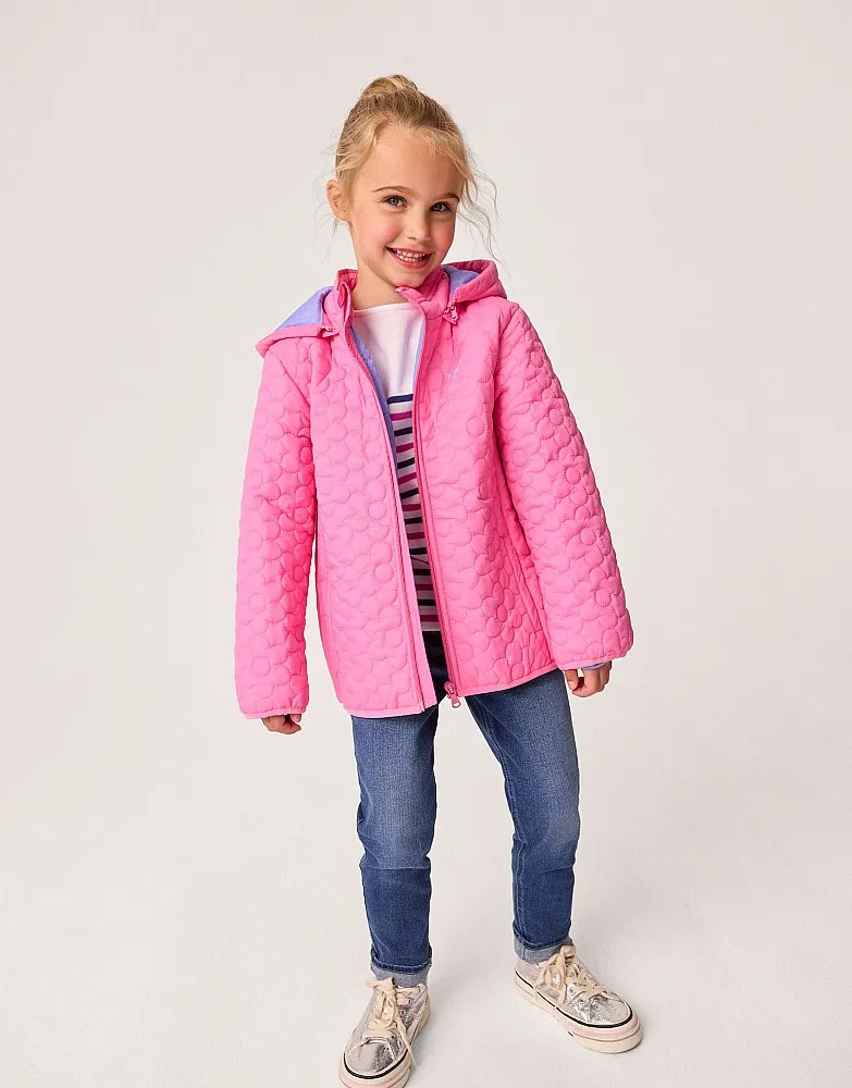 Girls Lightweight Floral Quilted Jacket in Pink from Crew Clothing