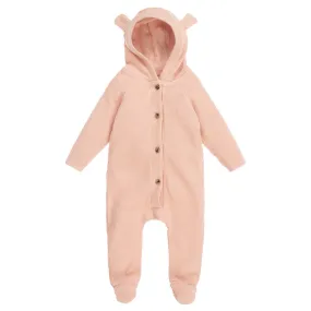 Girls Pink Cotton Pramsuit