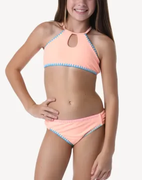 Girls Sandy Shells Keyhole Bikini Set