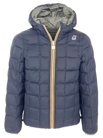 GIUBBINO UOMO VERDE/BLU REVERSIBILE CON CAPPUCCIO