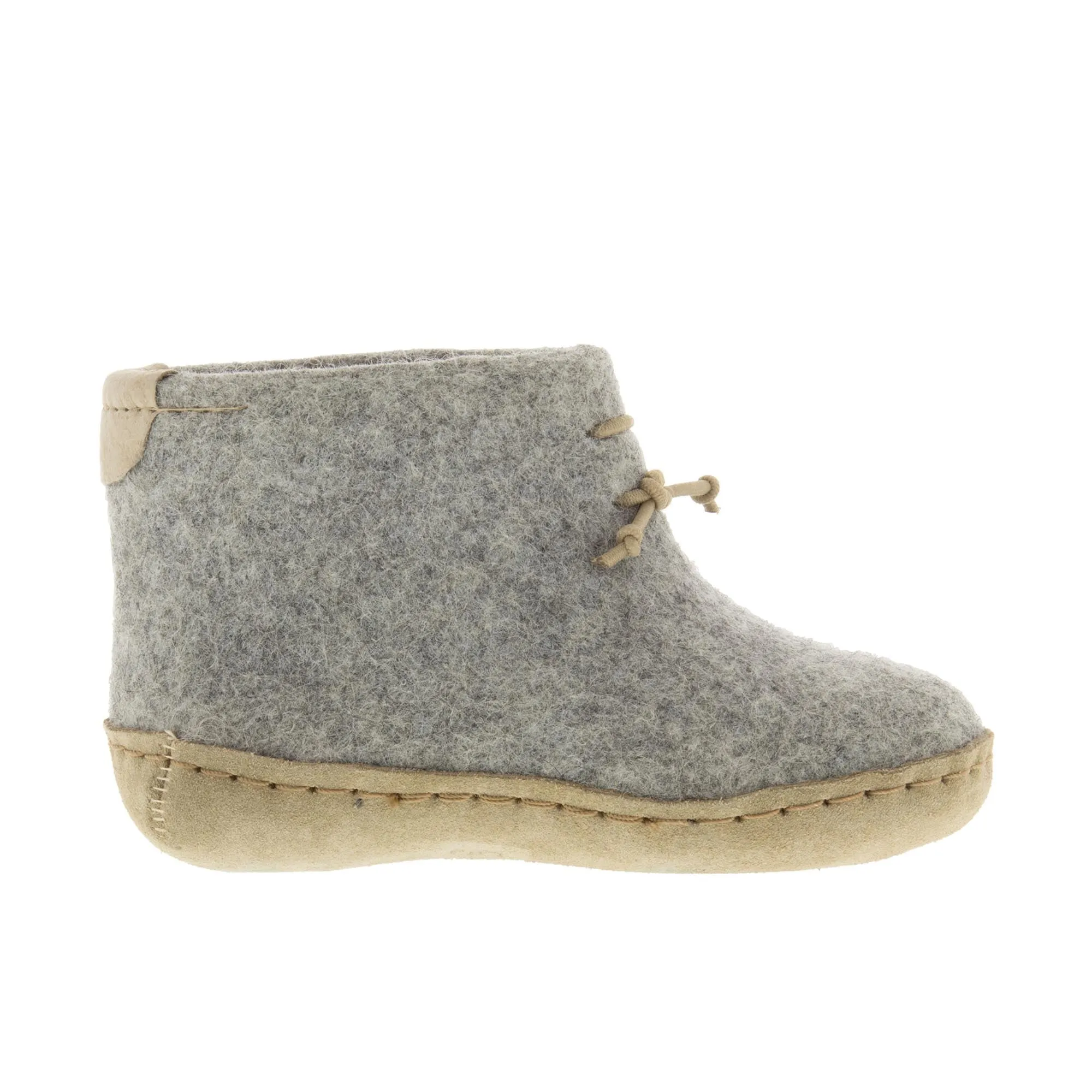 Glerups Toddlers The Boot With Leather Sole Grey