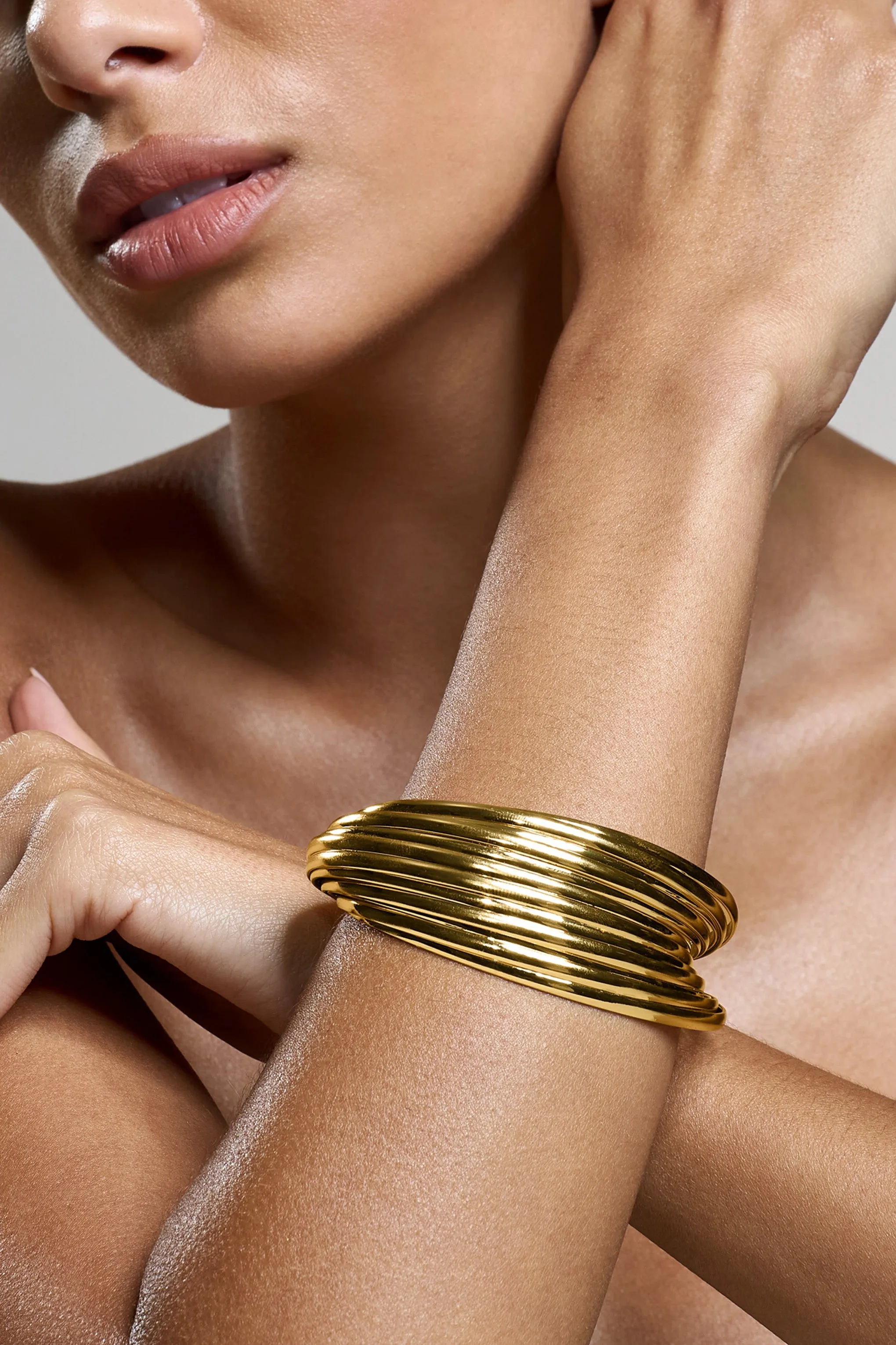 Goa | Gold Abstract Cuff Bracelet