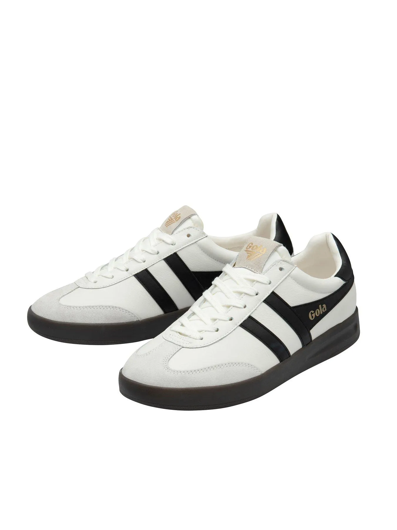 Gola Men's Cyclone Leather Trainers - White/Black