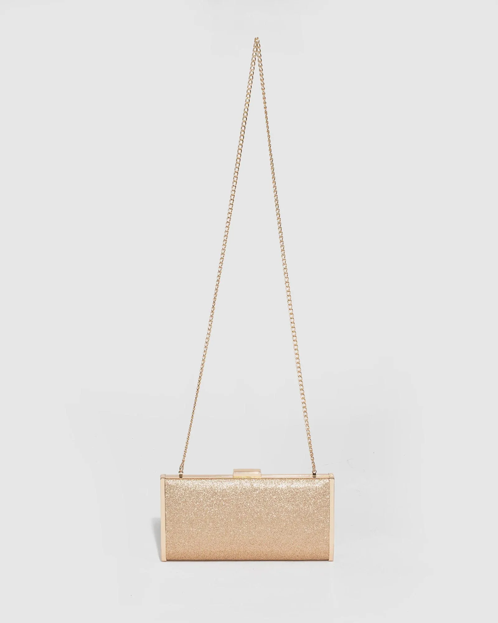 Gold Anela Hardcase Clutch Bag