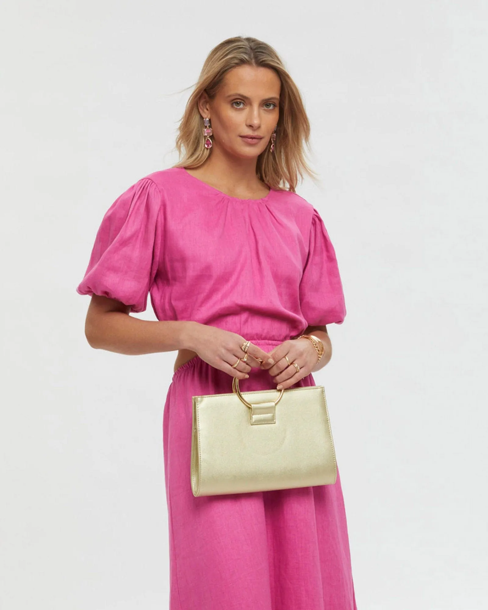 Gold Maggie Ring Clutch Bag