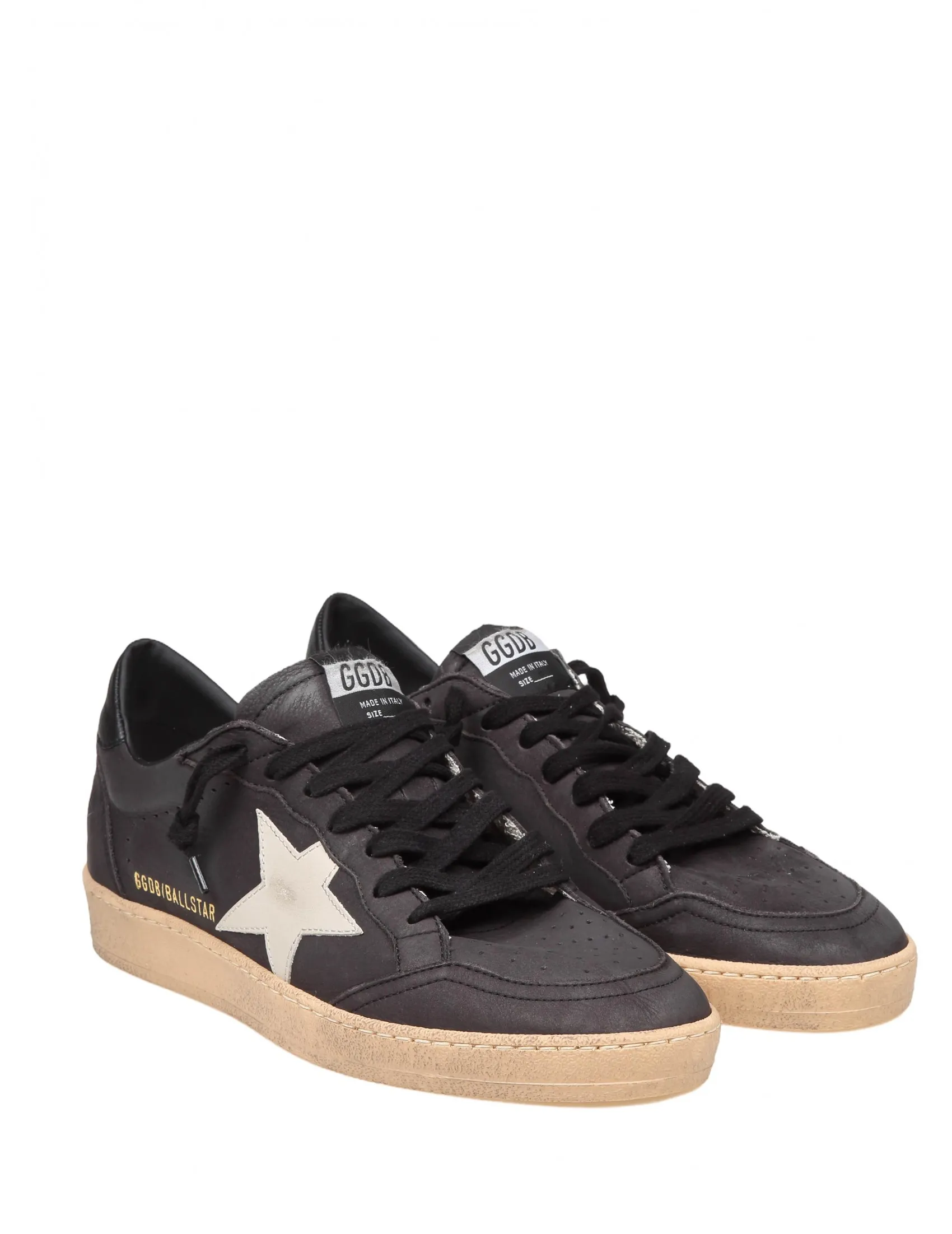 GOLDEN GOOSE BALLSTAR SNEAKERS IN DARK GRAY LEATHER