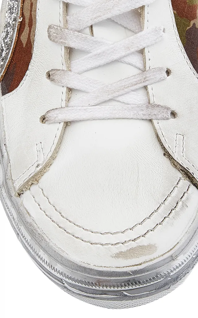 Golden Goose Slide Camo Suede and Leather Sneakers