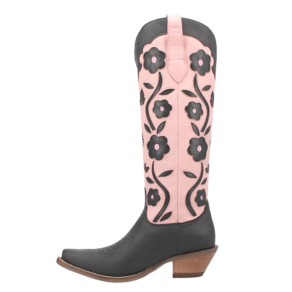 Goodness Gracious Tooled-Inlay Floral Snip Toe Cowboy Boots
