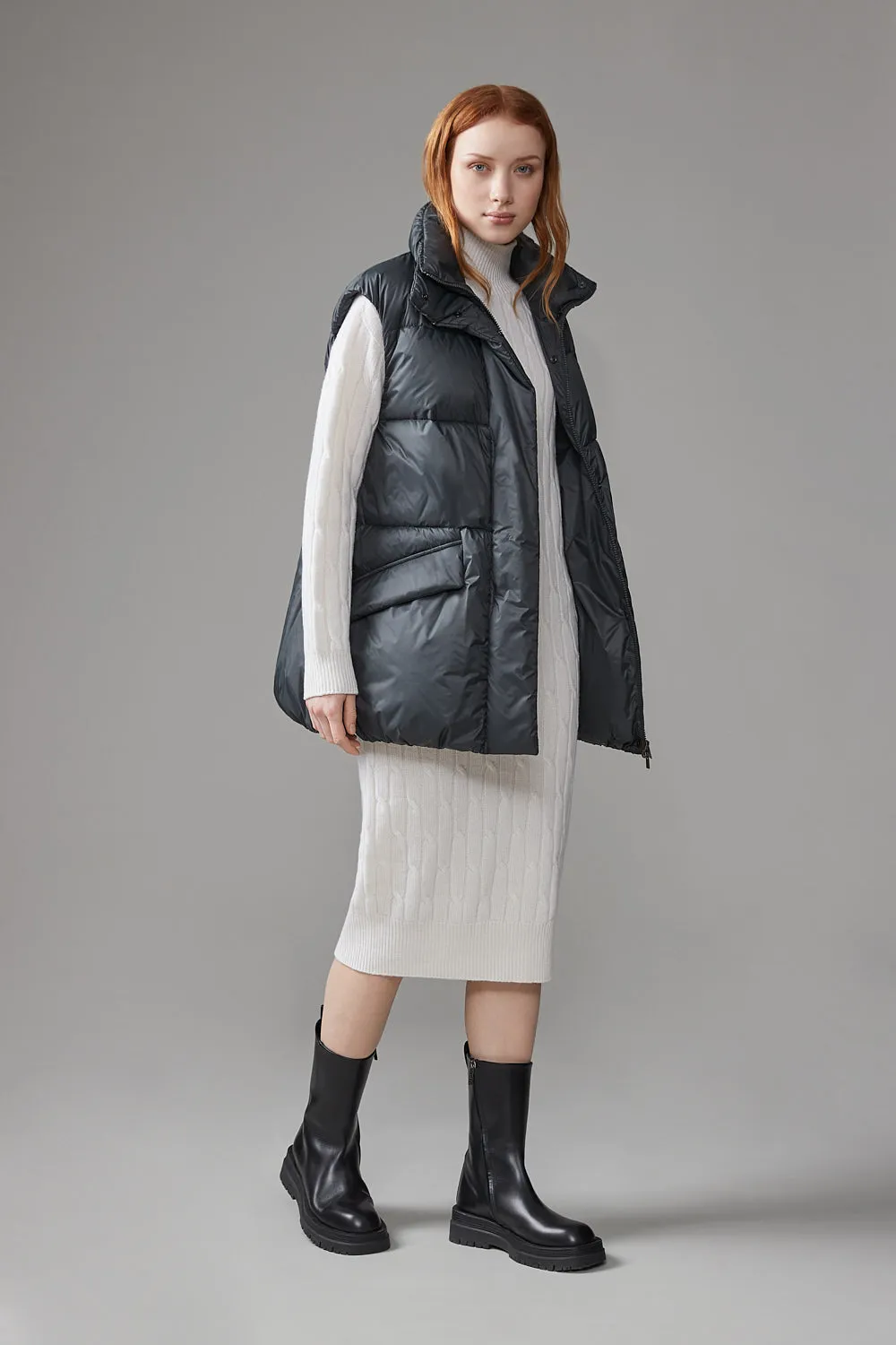 Goose down puffball vest