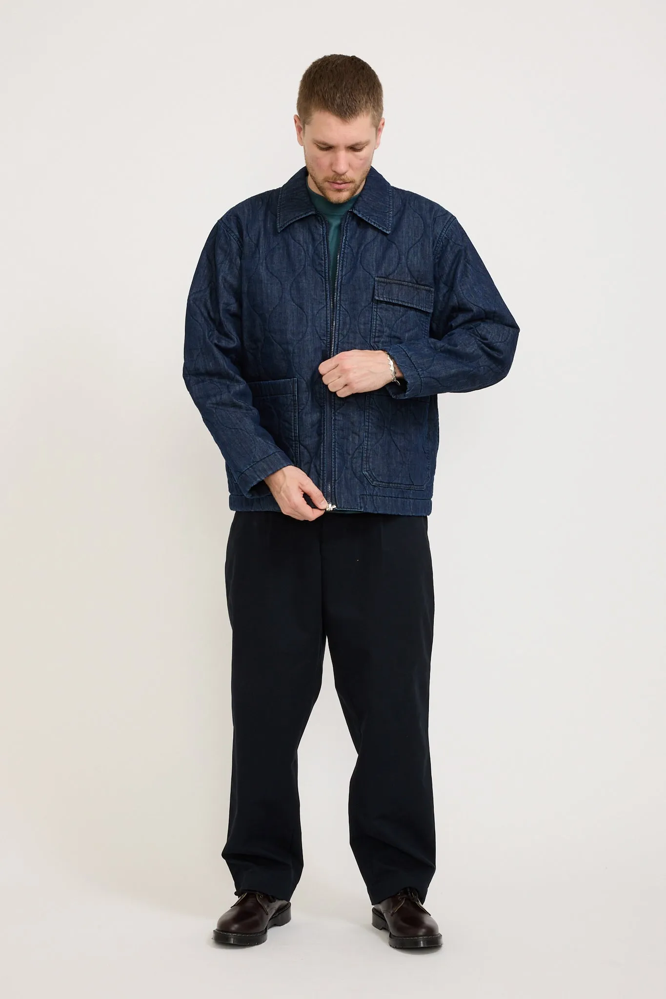 Gower Jacket Quilt Denim Indigo