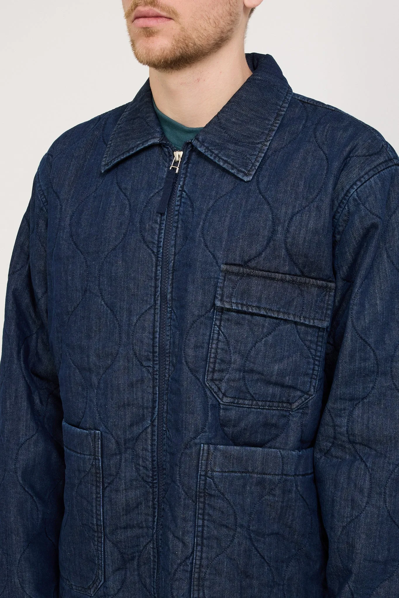 Gower Jacket Quilt Denim Indigo