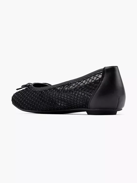 Graceland  Black Mesh Embellished Ballet Slipper