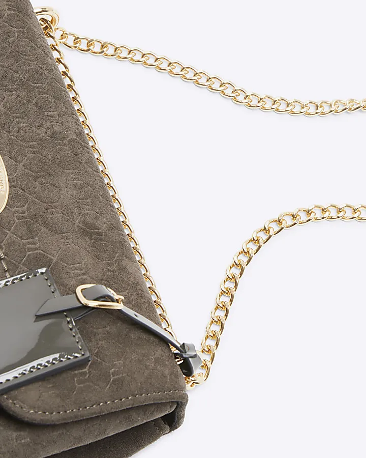 Grey Lock Pocket Shoulder Bag