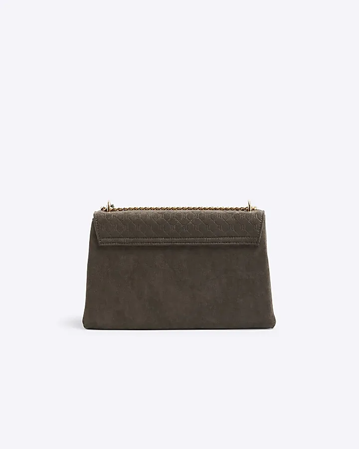 Grey Lock Pocket Shoulder Bag
