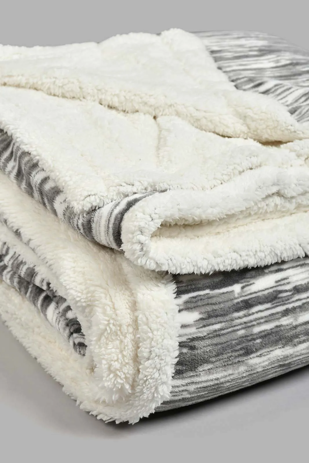 Grey Reversible Textured Blanket (Double Size)