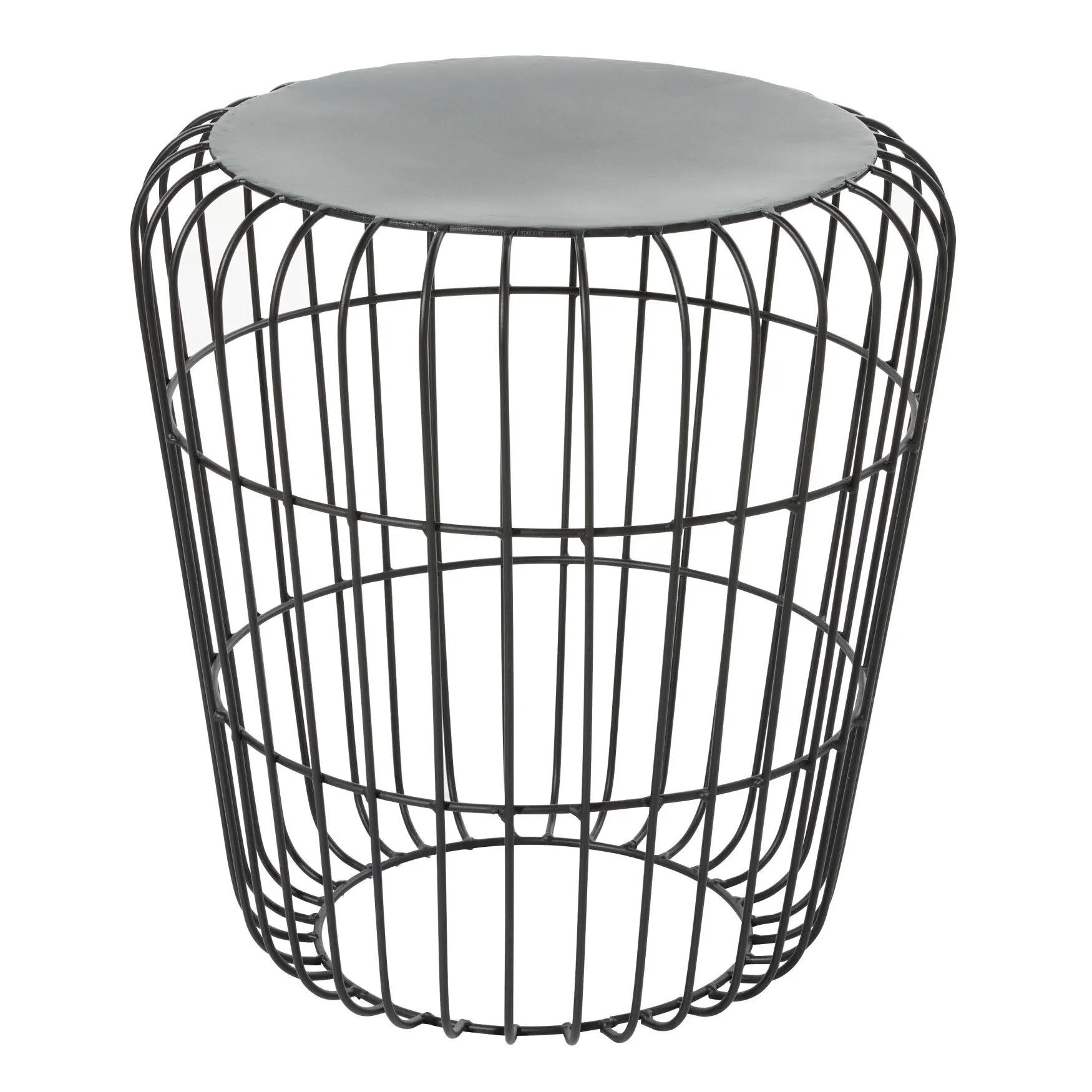 Grey Tin Industrial Outdoor Accent Table