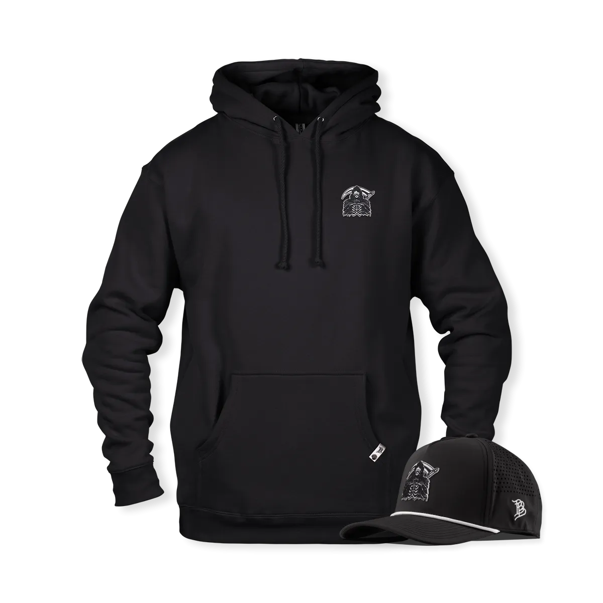 Grim Reaper Glow Curved 5 Panel Rope + Hoodie Bundle