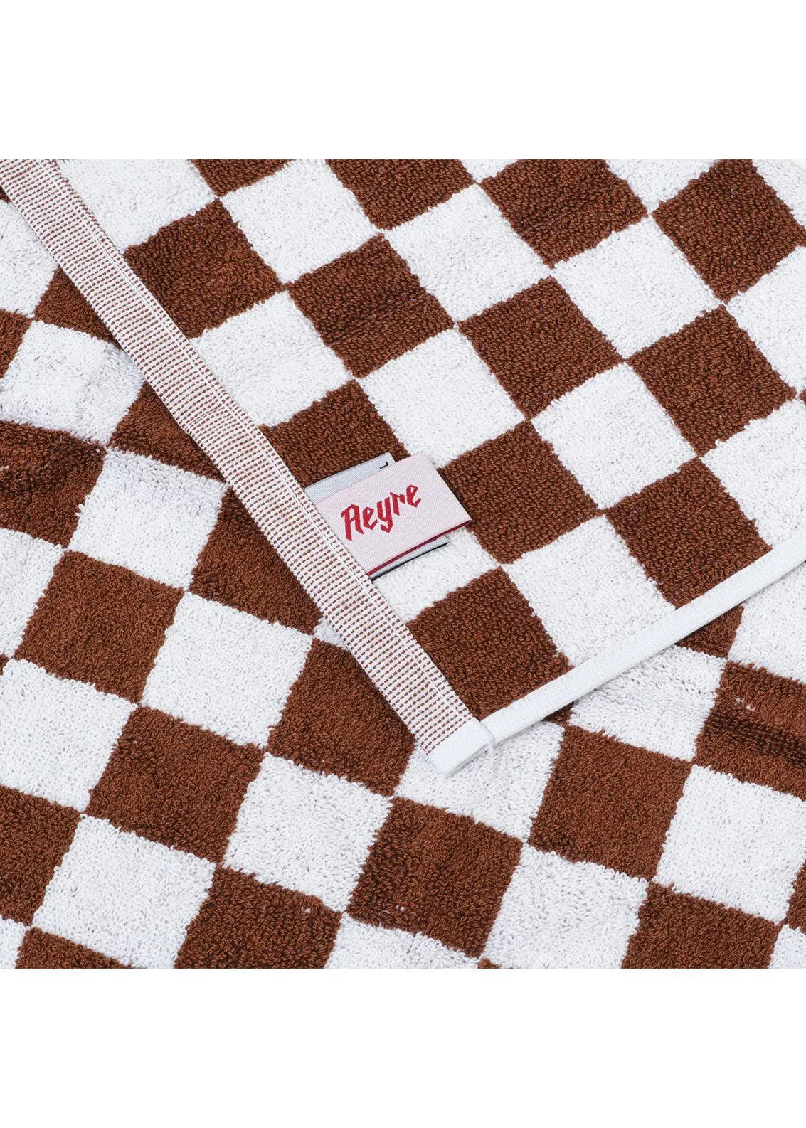 HAND TOWELS SET OF 2 - BROWN SMALL CHECK