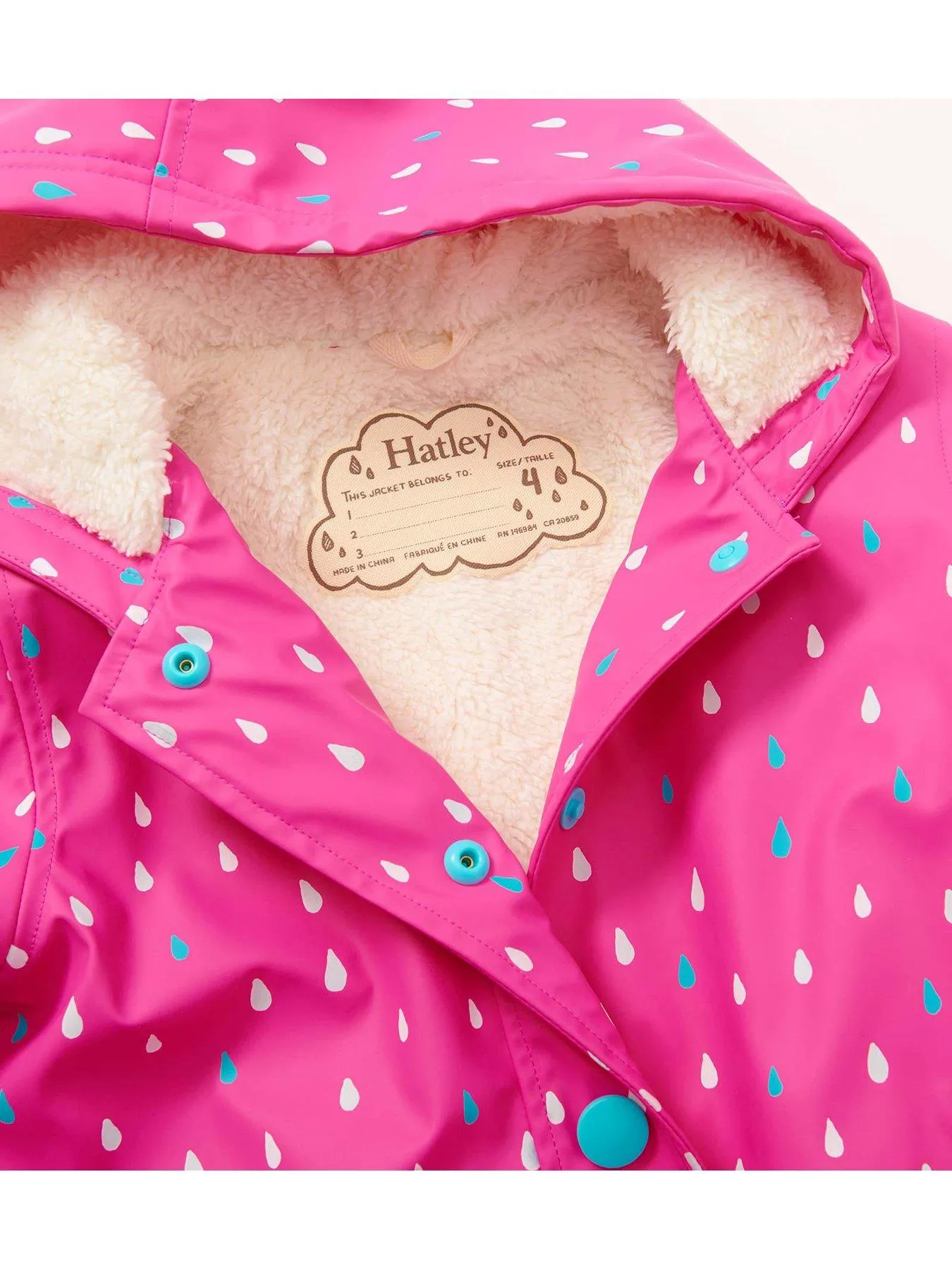 Hatley Hatley Girls Tiny Drops Colout Change Sherpa Lined Cosy Jacket