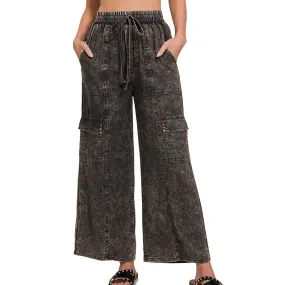 Have A Moment Washed Linen Cargo Pants