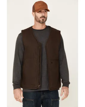 Hawx Men's Weathered Canvas Zip-Front Sherpa Lined Work Vest - Tall