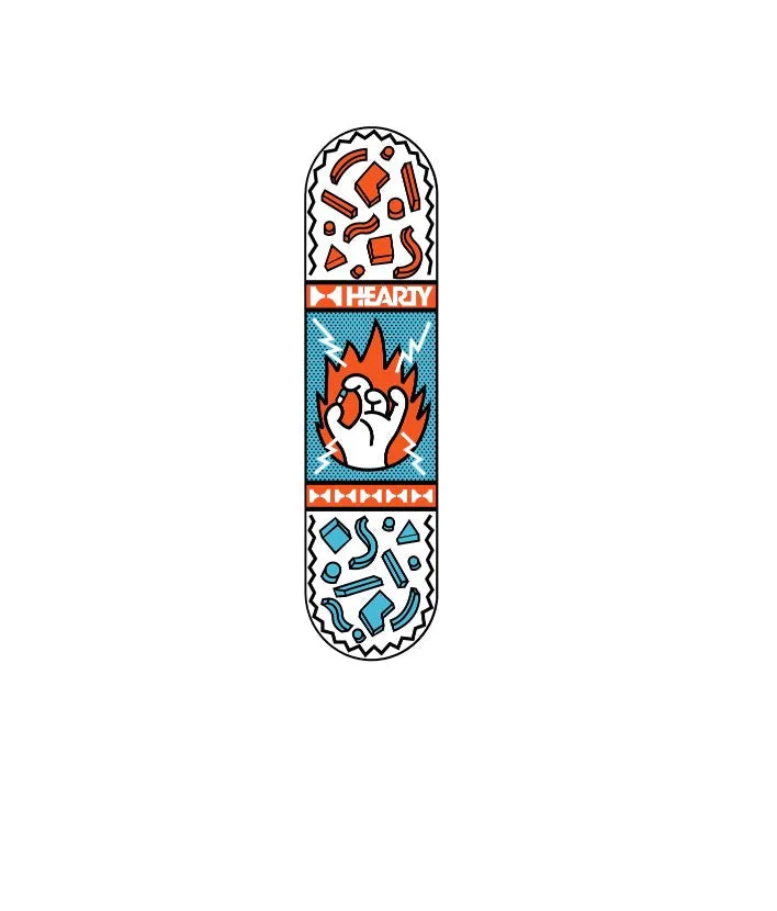 Hearty Skateboard Deck Take a Chill Pill Teal/Orange- 8.0