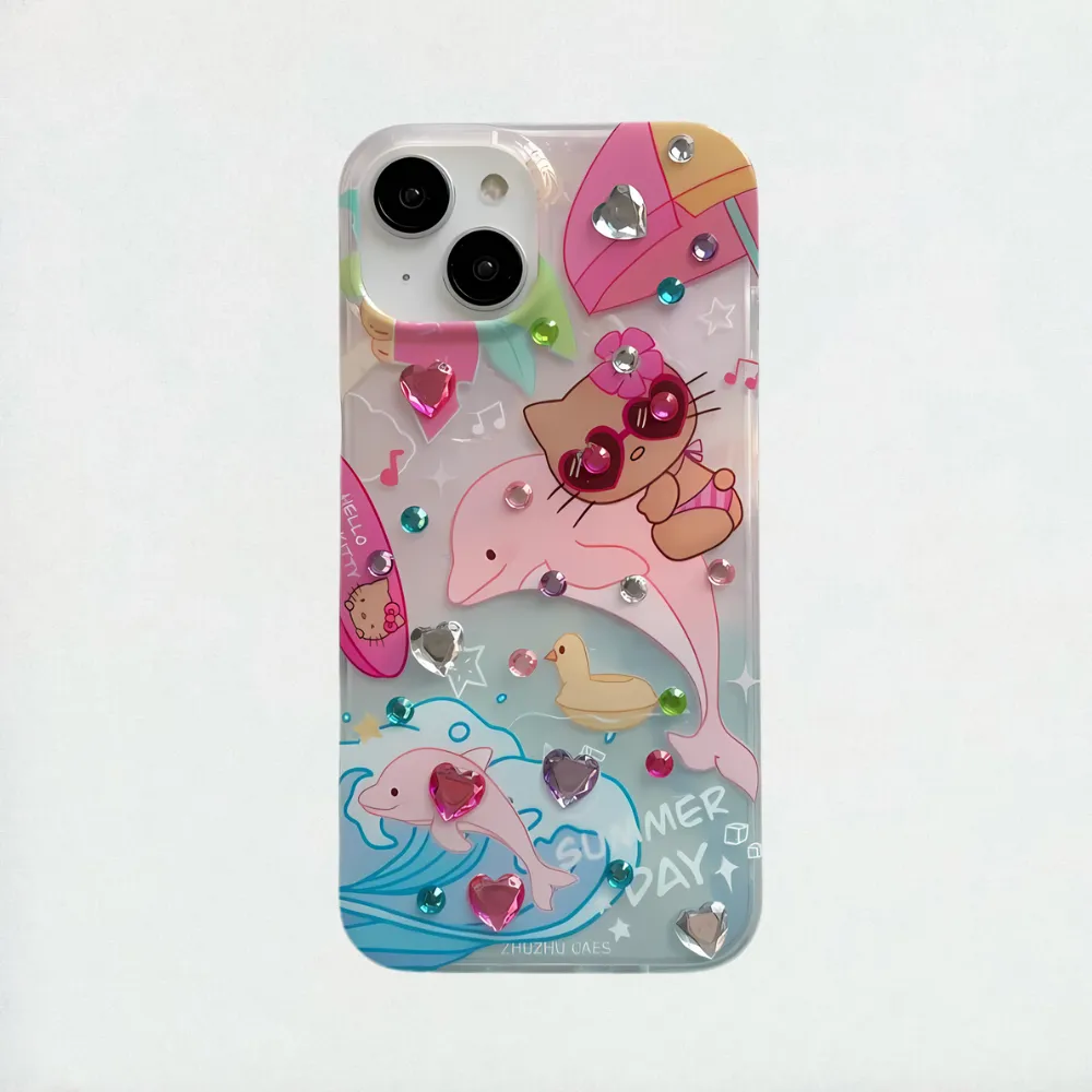 Hello Kitty & Pink Dolphin iPhone Case