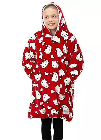 Hello Kitty Love Hearts Wearable Hooded Fleece Blanket | Kaleidoscope