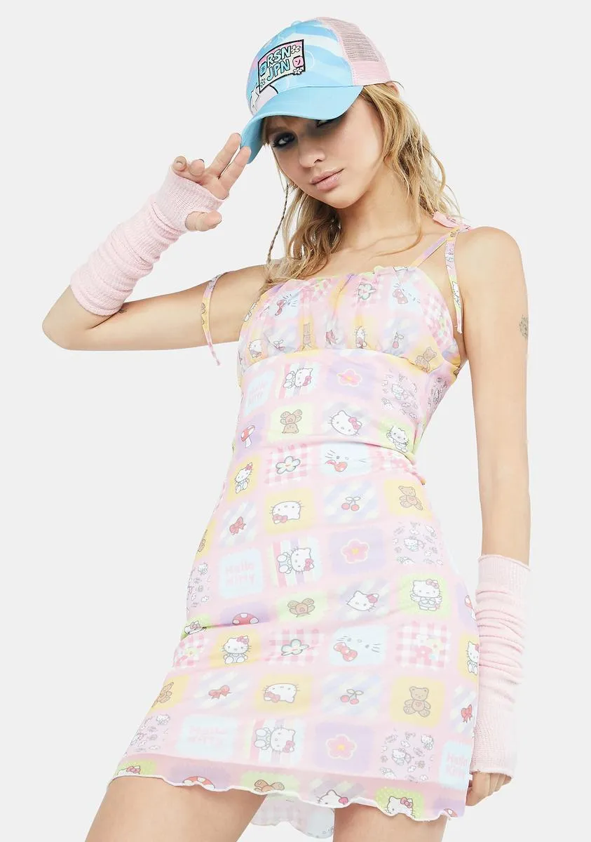 Hello Kitty Patchwork Bodycon Dress-