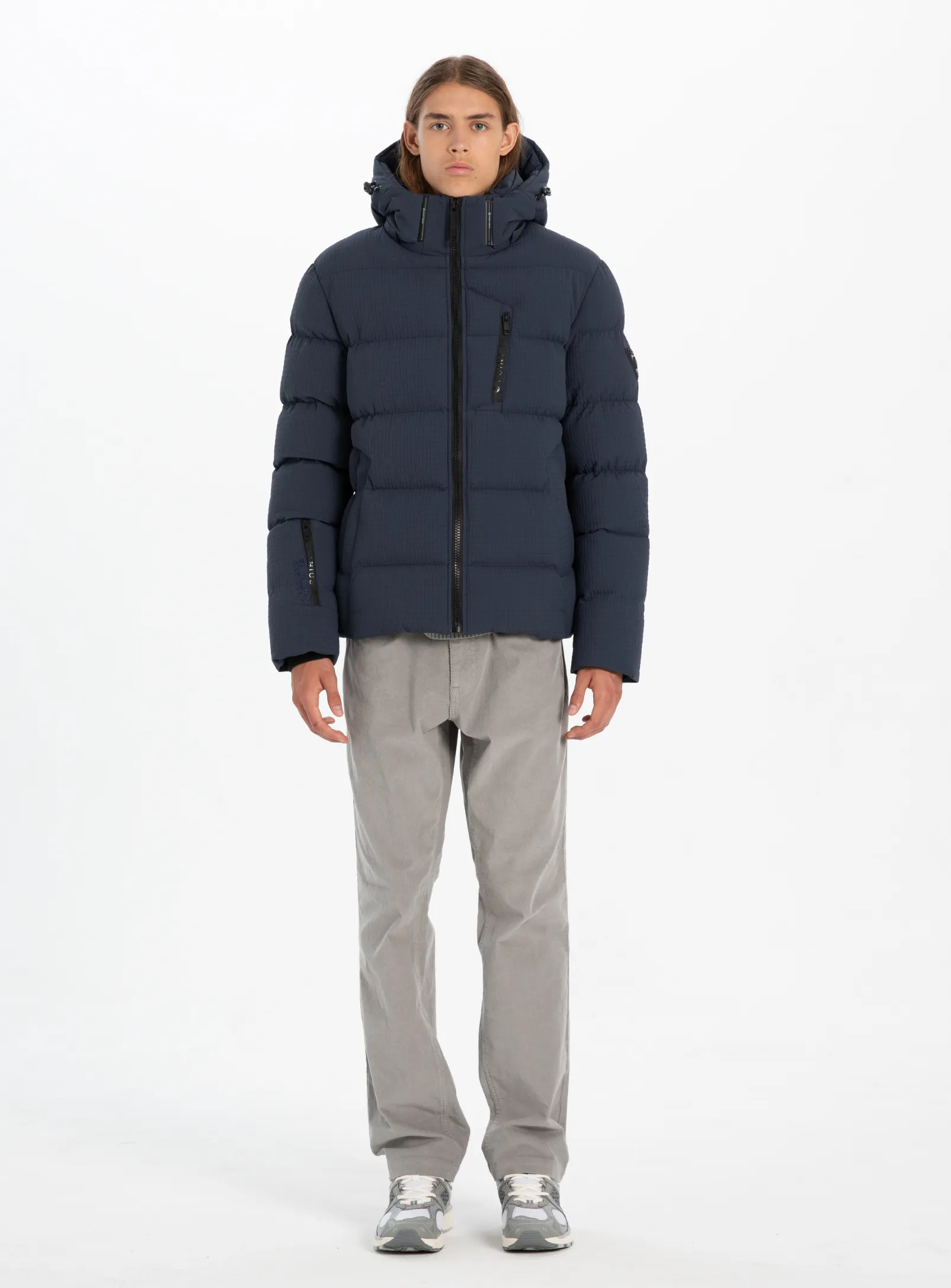 HENDRIX| Heat embossed texture puffer||HENDRIX| Manteau matelassée avec capuche