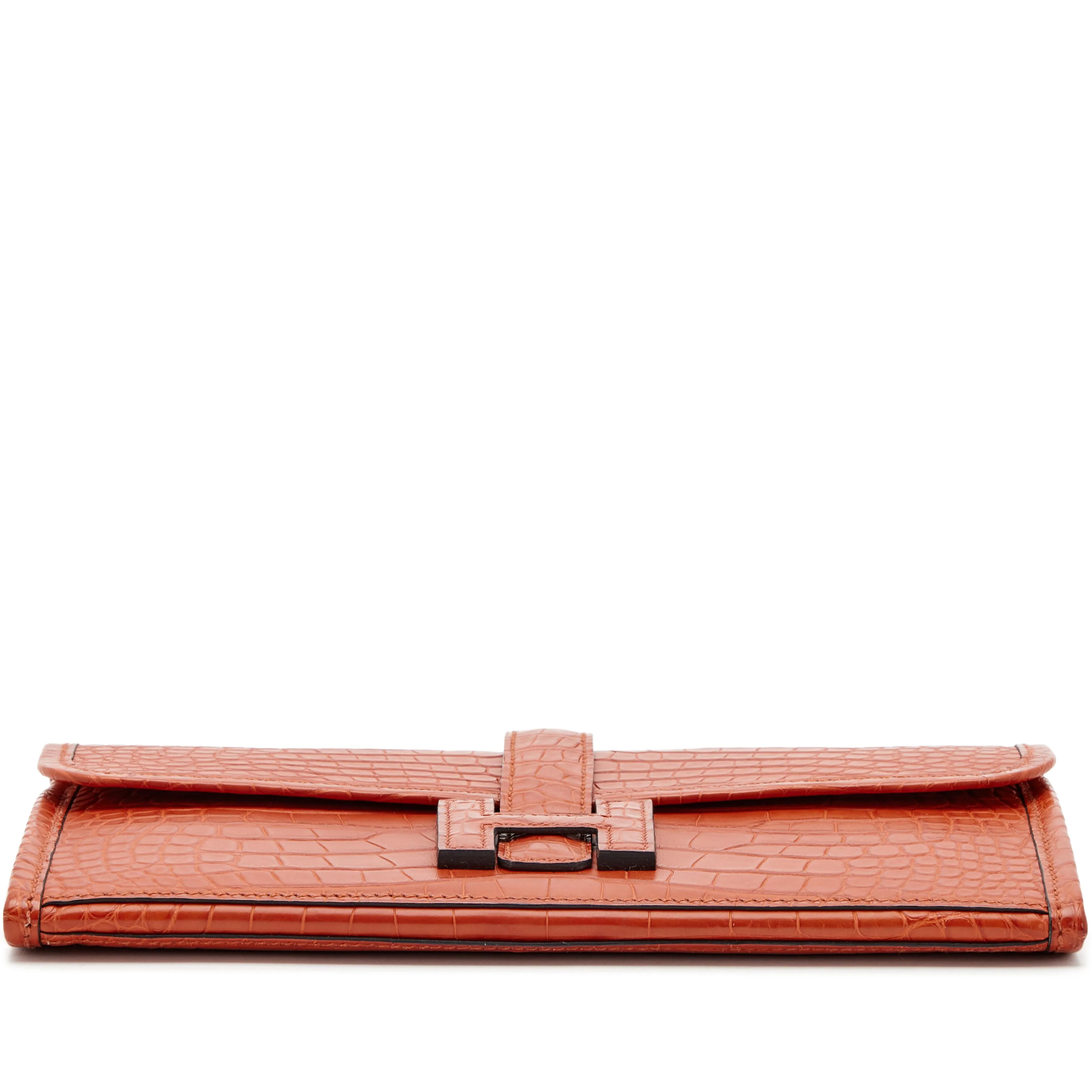 Hermès Terre Battue Matte Alligator Jige Duo Clutch, 2018