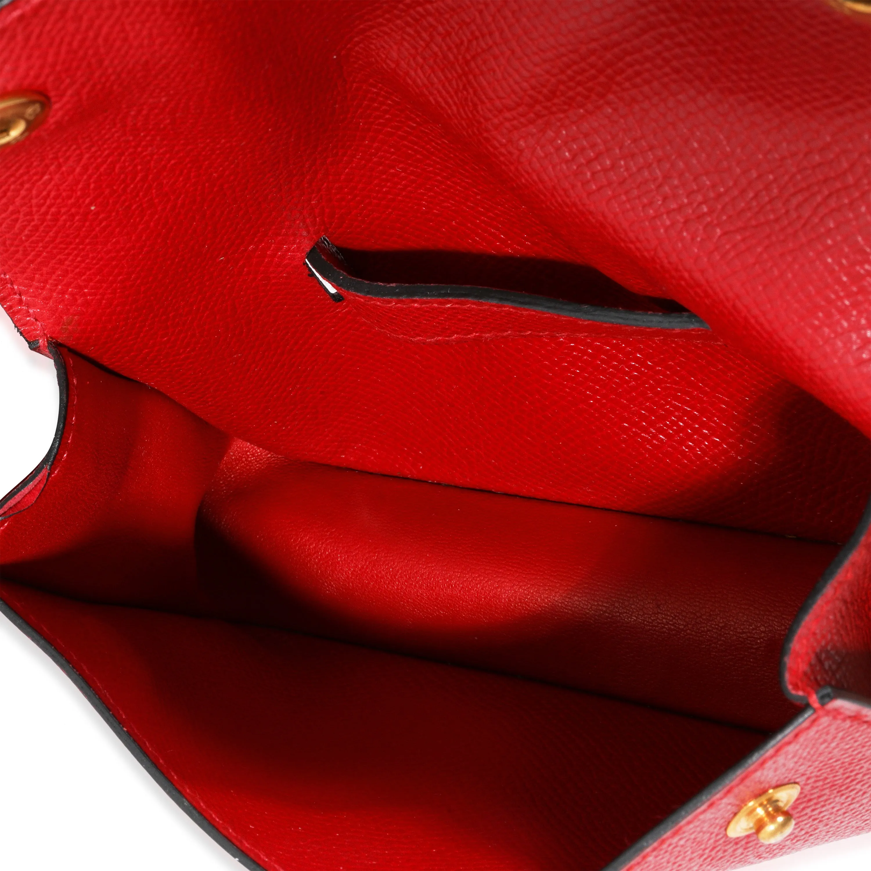 Hermès Vintage Rouge Vif Courchevel Pochette Belt Bag GHW