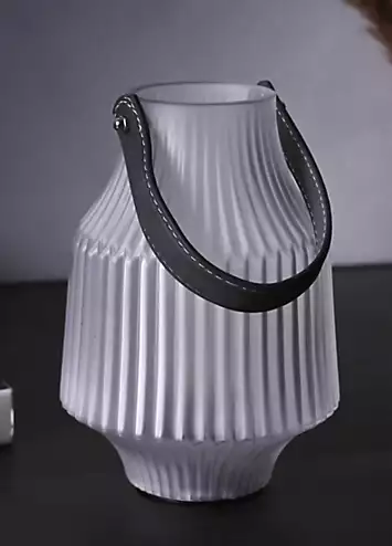 Hestia Battery Operated Frosted White Portable Lantern | Kaleidoscope