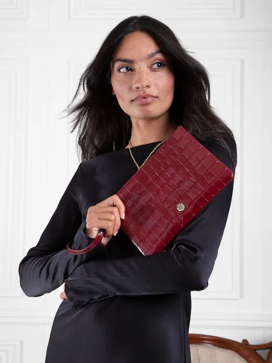 Highbury ruby croc Clutch bag