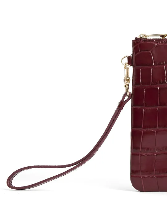 Highbury ruby croc Clutch bag