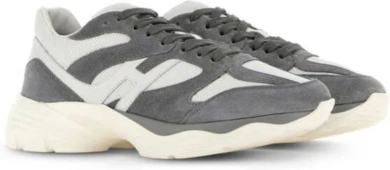 Hogan panelled suede sneakers Grey