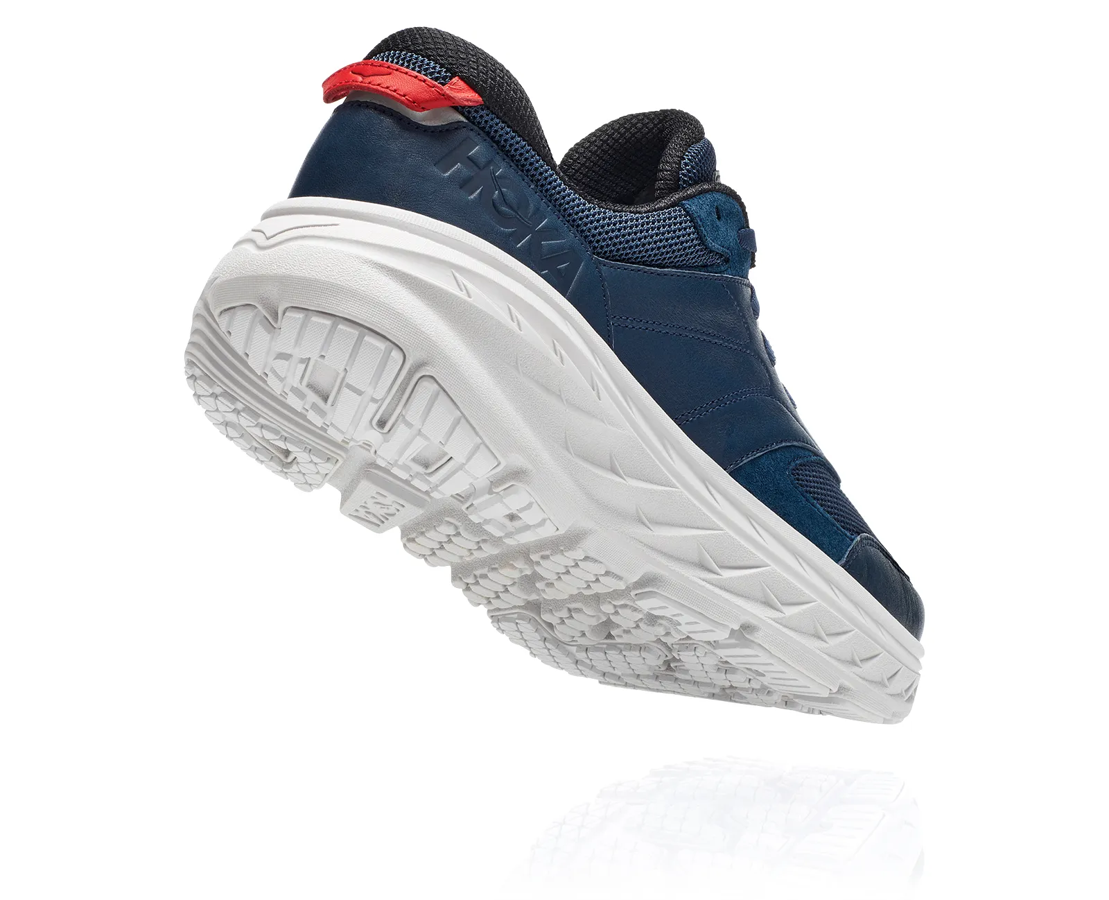 Hoka All Gender Bondi Leather/Mesh Walking Shoe- Moonlit Ocean/Nimbus Cloud