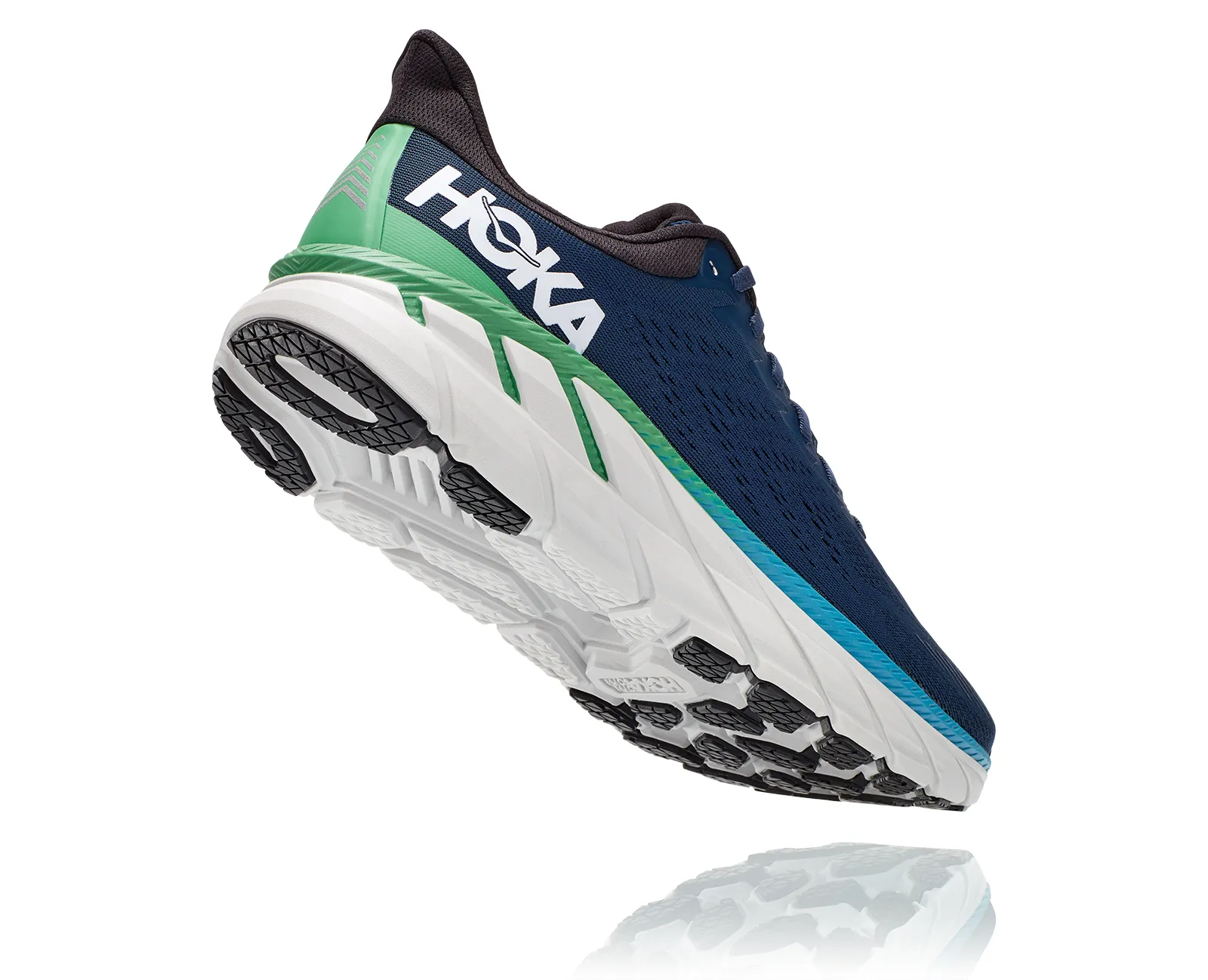 Hoka Mens Clifton 7- Moonlit Ocean/Anthracite- Wide Width