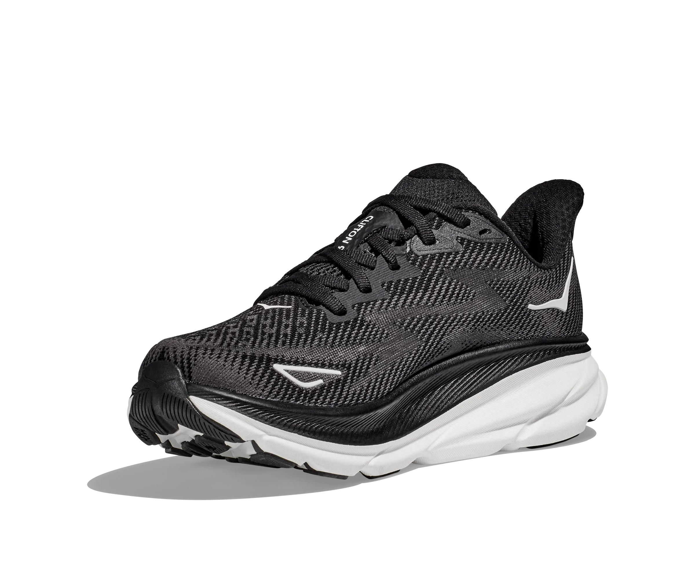 Hoka One One Clifton 9 Wide Running Shoe - Black / White