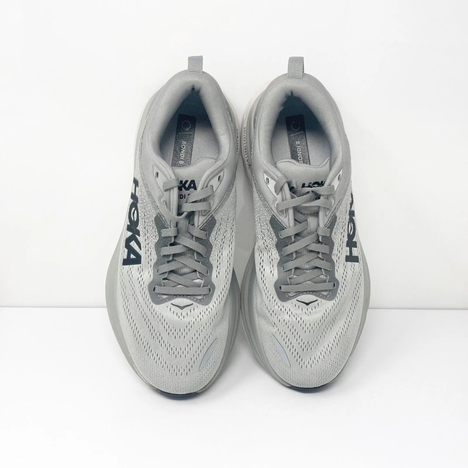 Hoka One One Mens Bondi 8 1127955 SHMS Gray Running Shoes Sneakers Size 8.5 4E