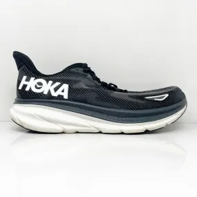 Hoka One One Mens Clifton 9 1132210 BWHT Black Running Shoes Sneakers Size 11 2E