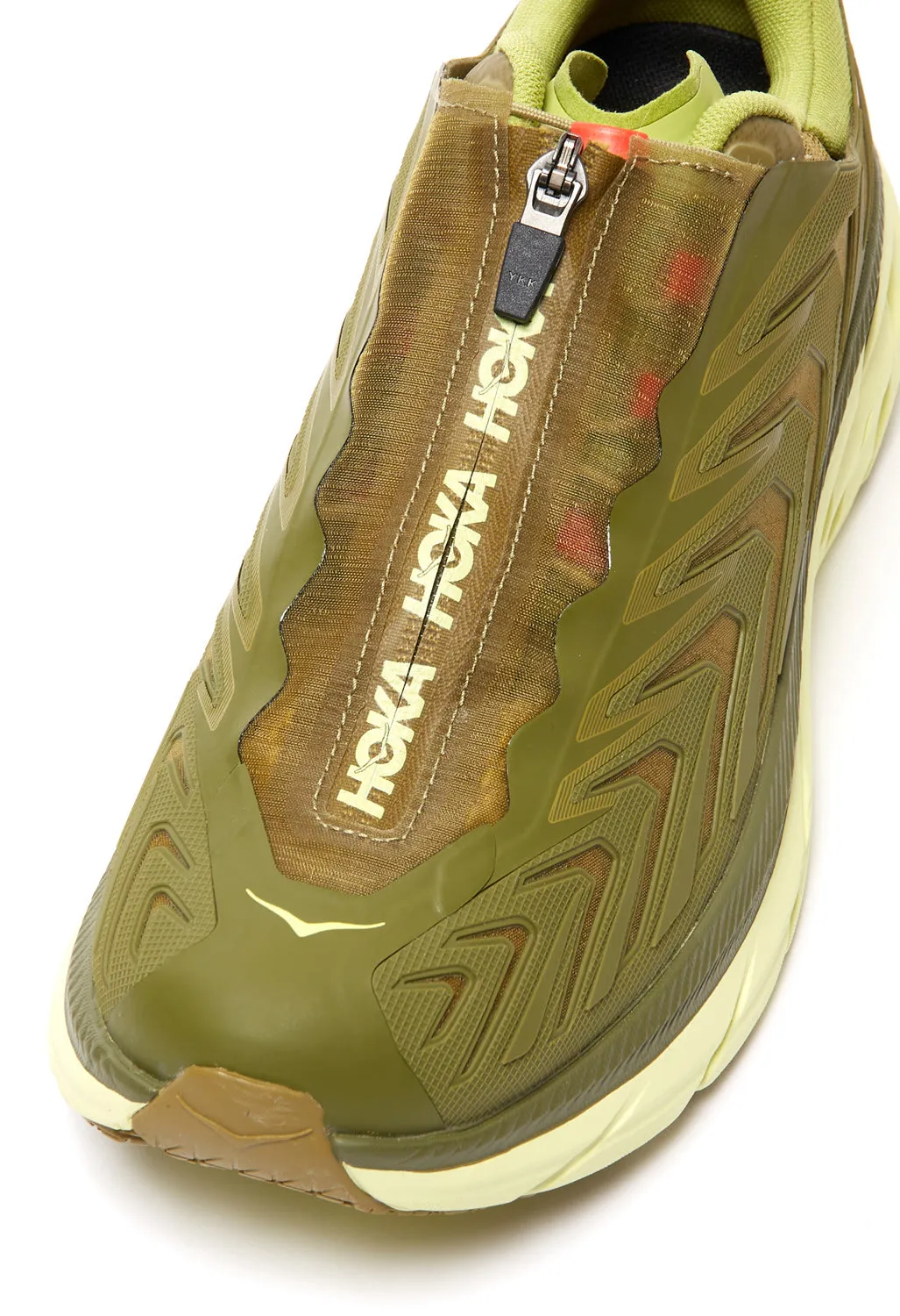 Hoka Unisex Project Clifton Trainers - Avocado/Dark Citron