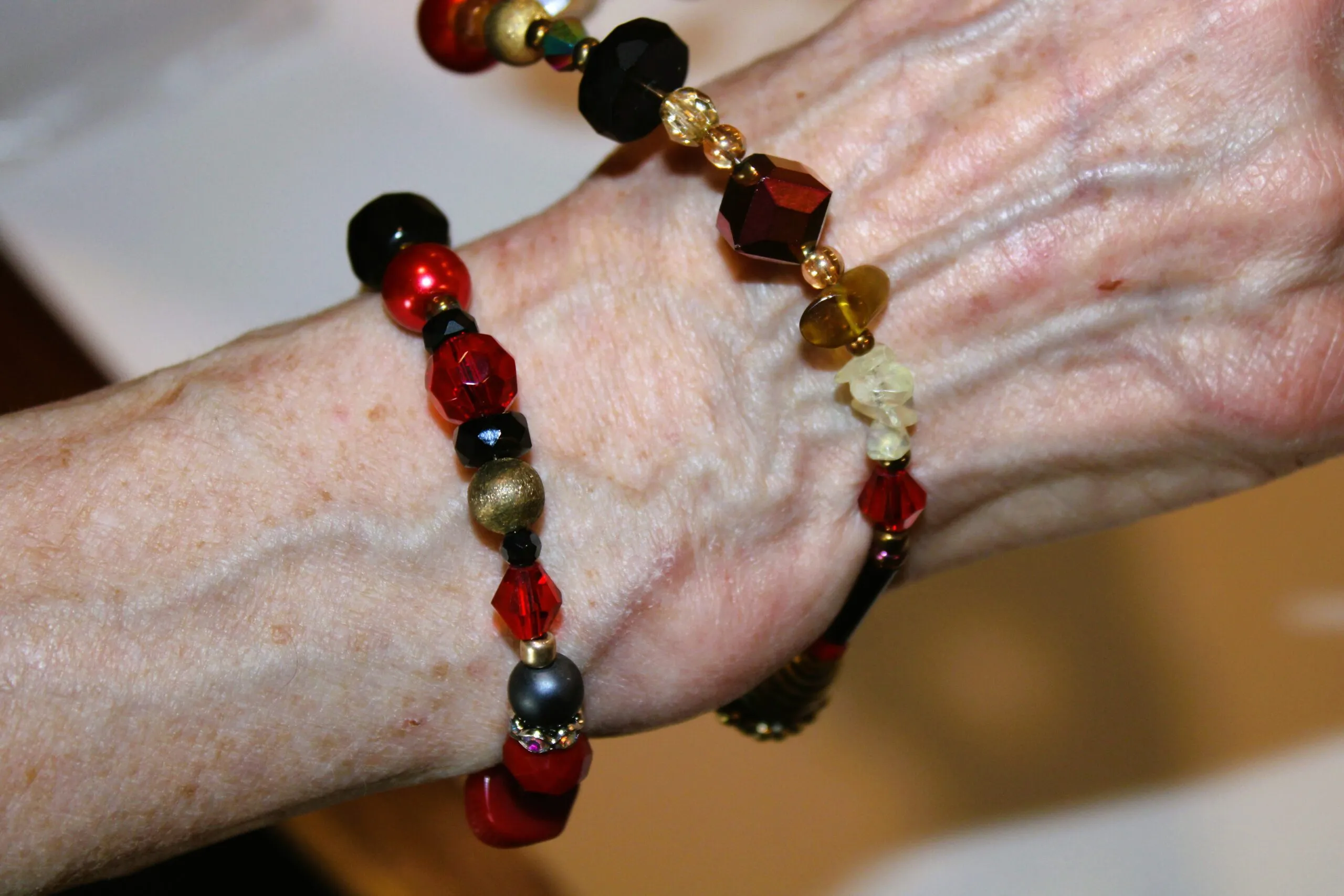 Hot Lipstick Red Multi Layered Wrap Around Bracelet