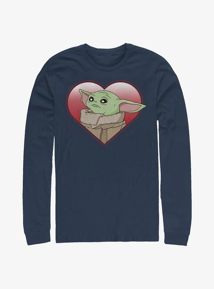 Hot Topic Star Wars The Mandalorian Heart Yoda Long-Sleeve T-Shirt