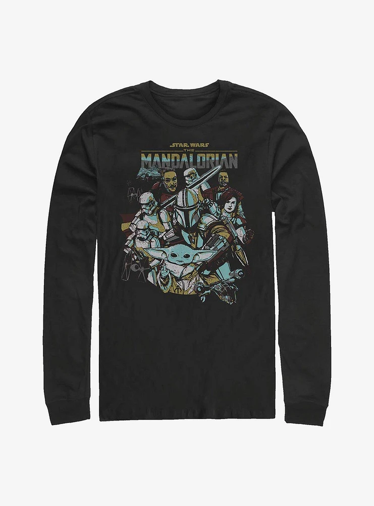 Hot Topic Star Wars The Mandalorian Main Characters Long-Sleeve T-Shirt
