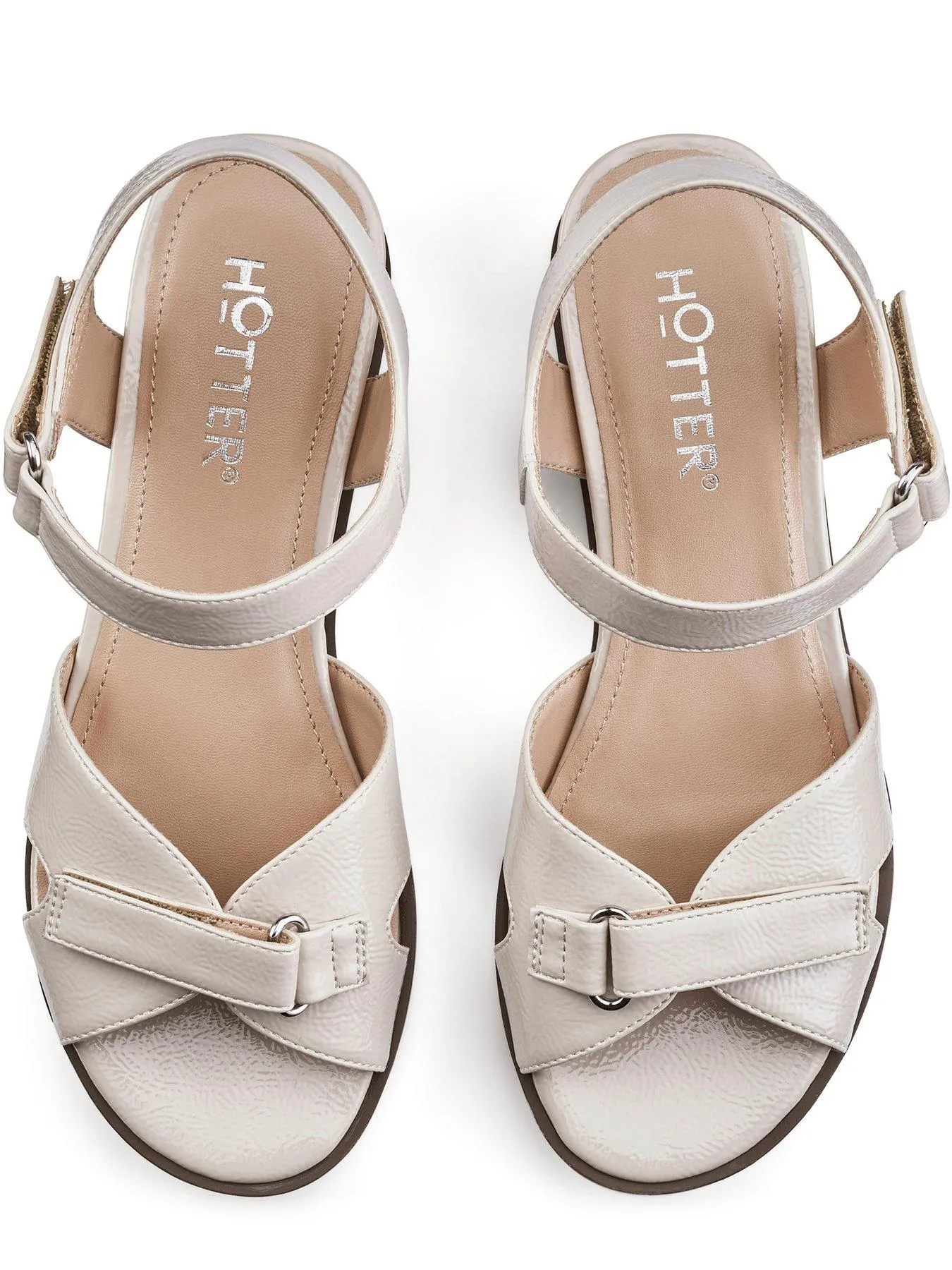 Hotter Sandals Synthetic Patent Standard Syros - Ivory-sy